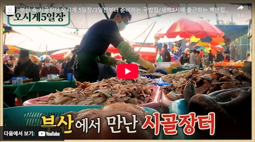 부산 오시게장 장날 장터 영상 