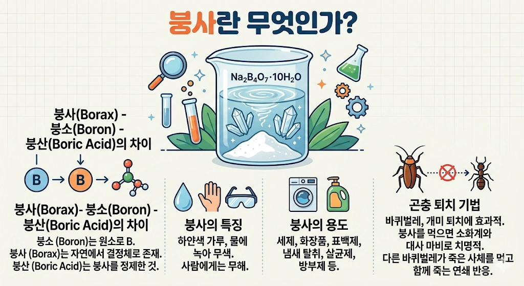 붕사 초파리 트랩 후기 (+ 초파리 없애는법 바퀴벌레 개미 퇴치제 만들기) 붕사란