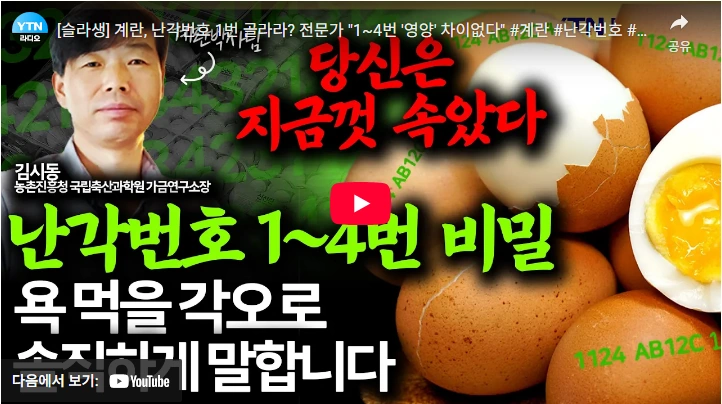 달걀 난각번호와 영양성분 상관관계 