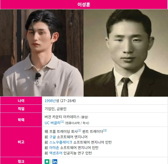 솔로지옥5 이성훈 이명박 외손자 가계도 (솔지5 이성훈 프로필 직업 퀸트트레이더) 솔로지옥5 이성훈 이명박 외손자 가계도 (솔지5 이성훈 프로필 직업 퀸트트레이더)